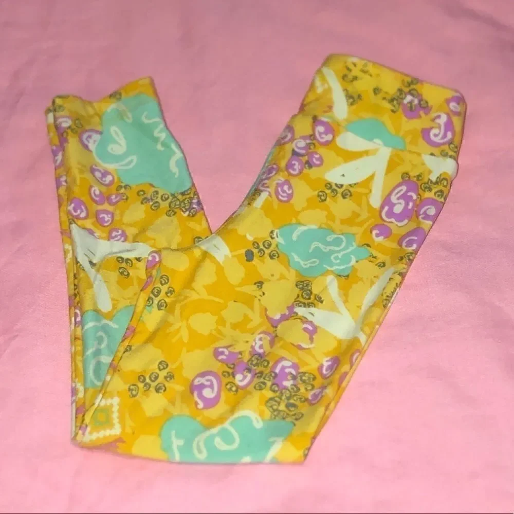 LuLaRoe Toddler Leggings S/M Yellow, Mint, & Pink